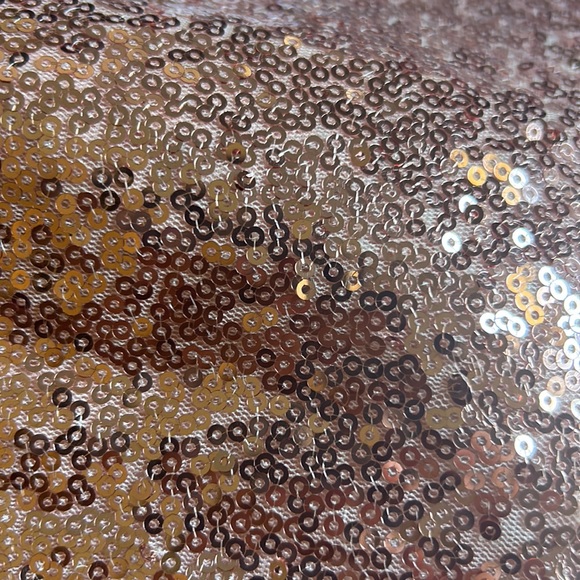 Made in Turkey, silky fabric on the bottom with rose gold sequins on the top - Picture 3 of 3